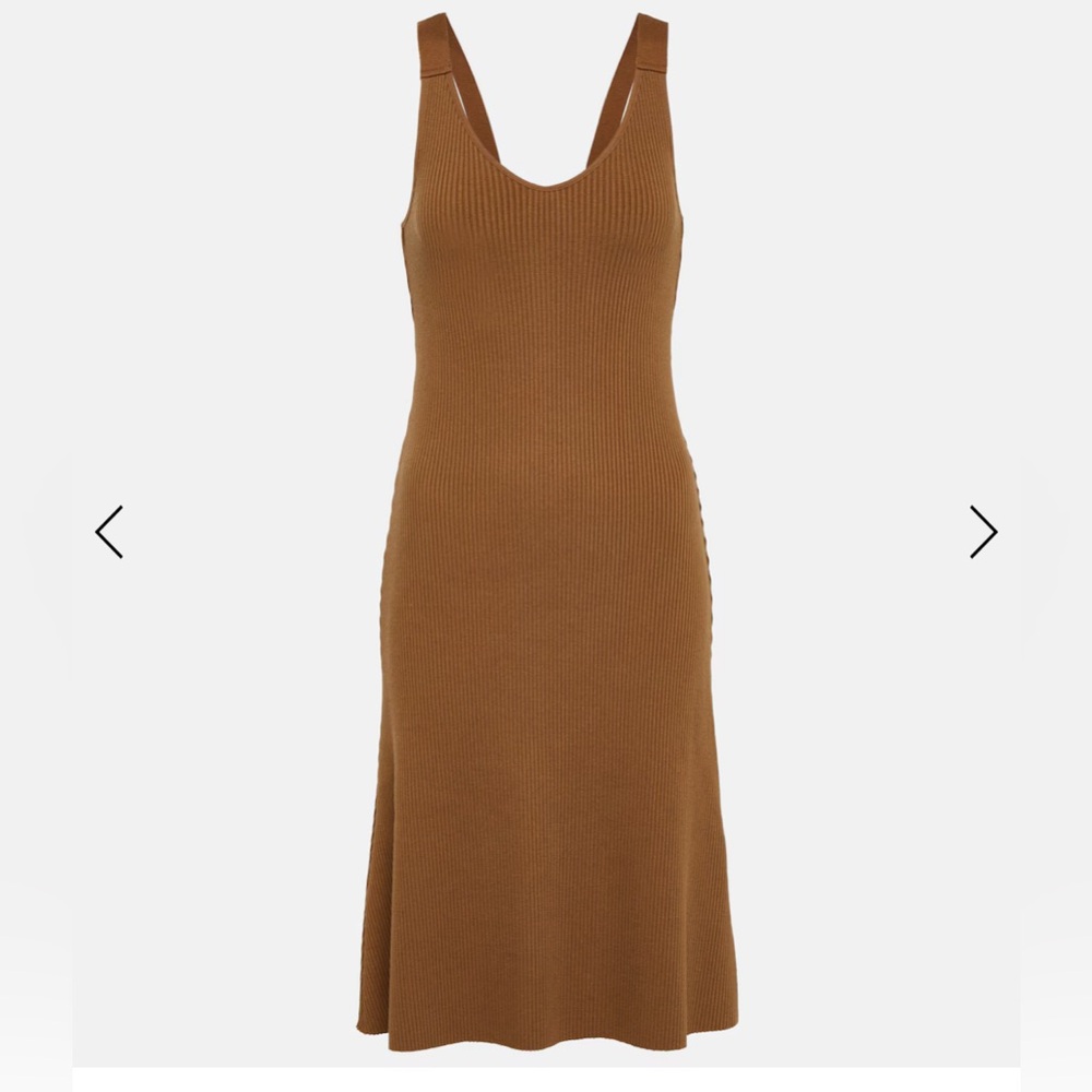 VINCE Ribbed Knit‎ Brown Dress Small Tan